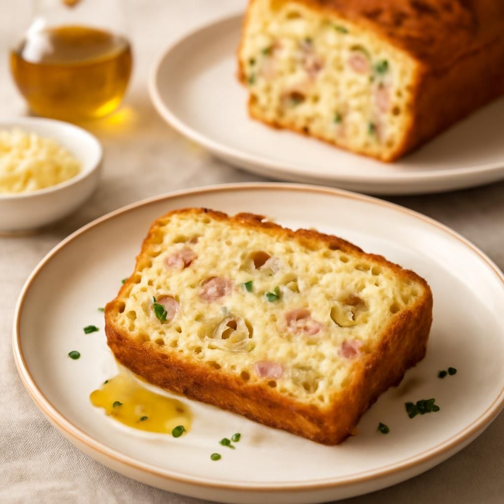 Cake aux olives et au jambon