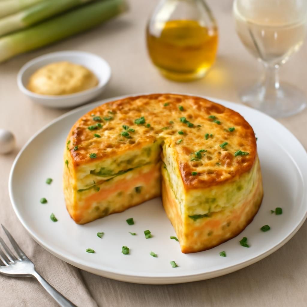 Flan di porri, salmone affumicato e mozzarella al thermomix