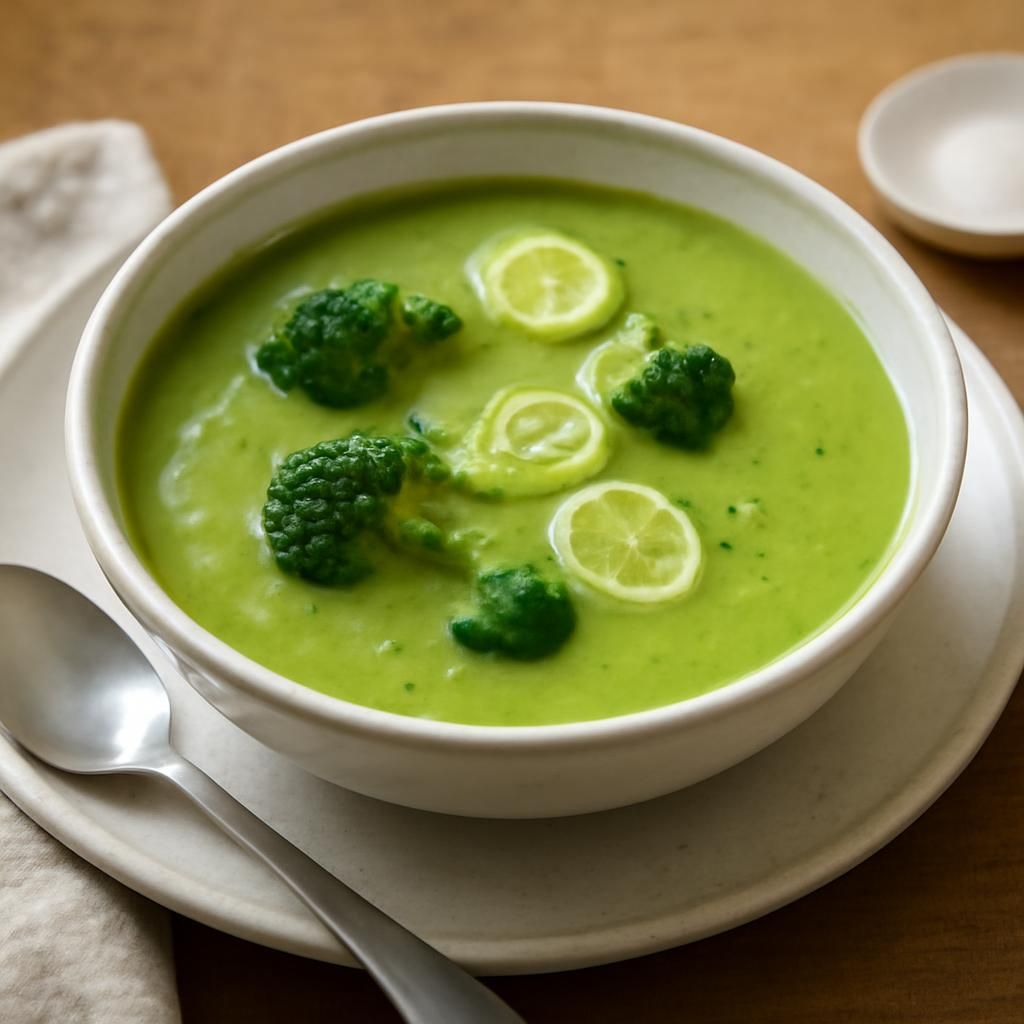 Sopa de brócolis e alho-poró no thermomix