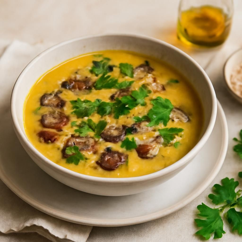Zuppa curry-cocco ai funghi con Thermomix
