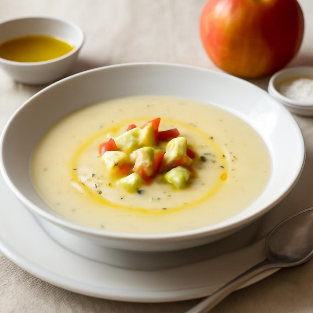 Velouté de aipo com maçãs duplas no thermomix